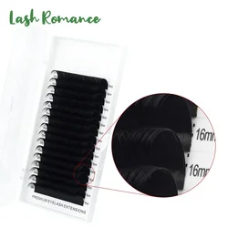 Lash Romance 16 ROW Russian Volume Eyelashes Extensions Beauty Natural Korean PBT Silk Mink Individual Eyelash Soft Eyelash