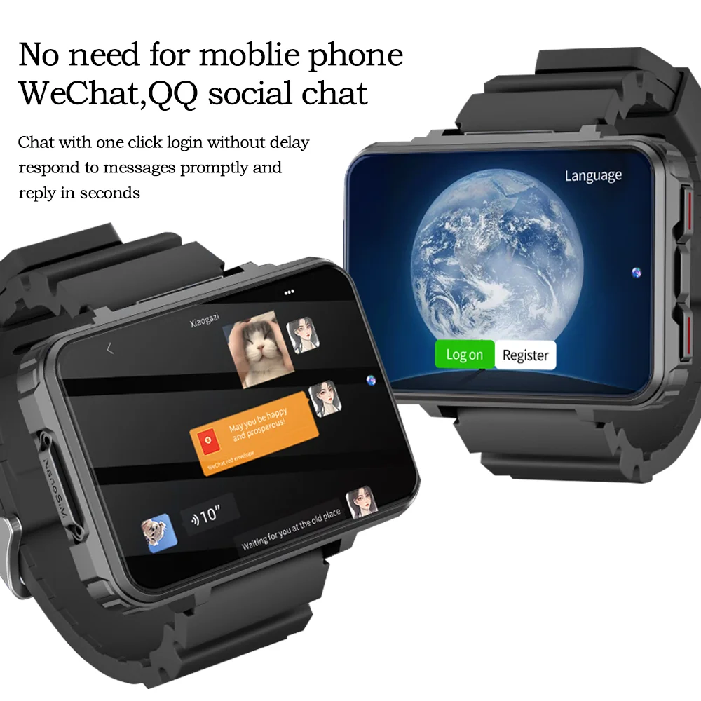 VP999 Large Screen 1400mAh Android Dual Camera Global Positioning System Wireless Call S999 4 + 64GB Smartwatch 4G 5g Mobile Sma