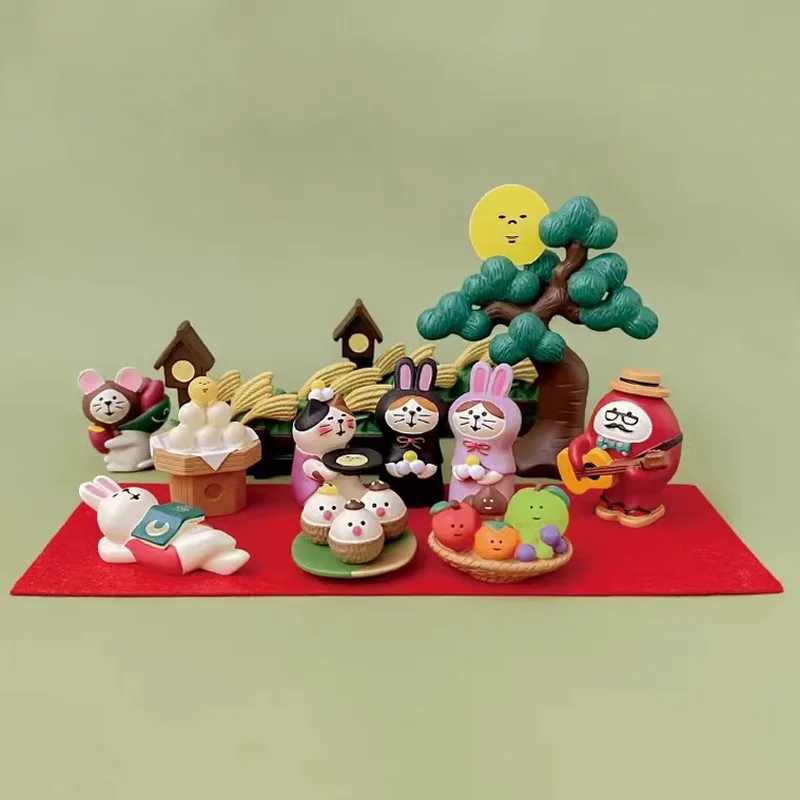 Mid-Autumn Festival-style Cat Ornaments ZAKKA Moon Cake Decoration Resin Desktop Ornaments INS Doll Crafts Collections - Image 2