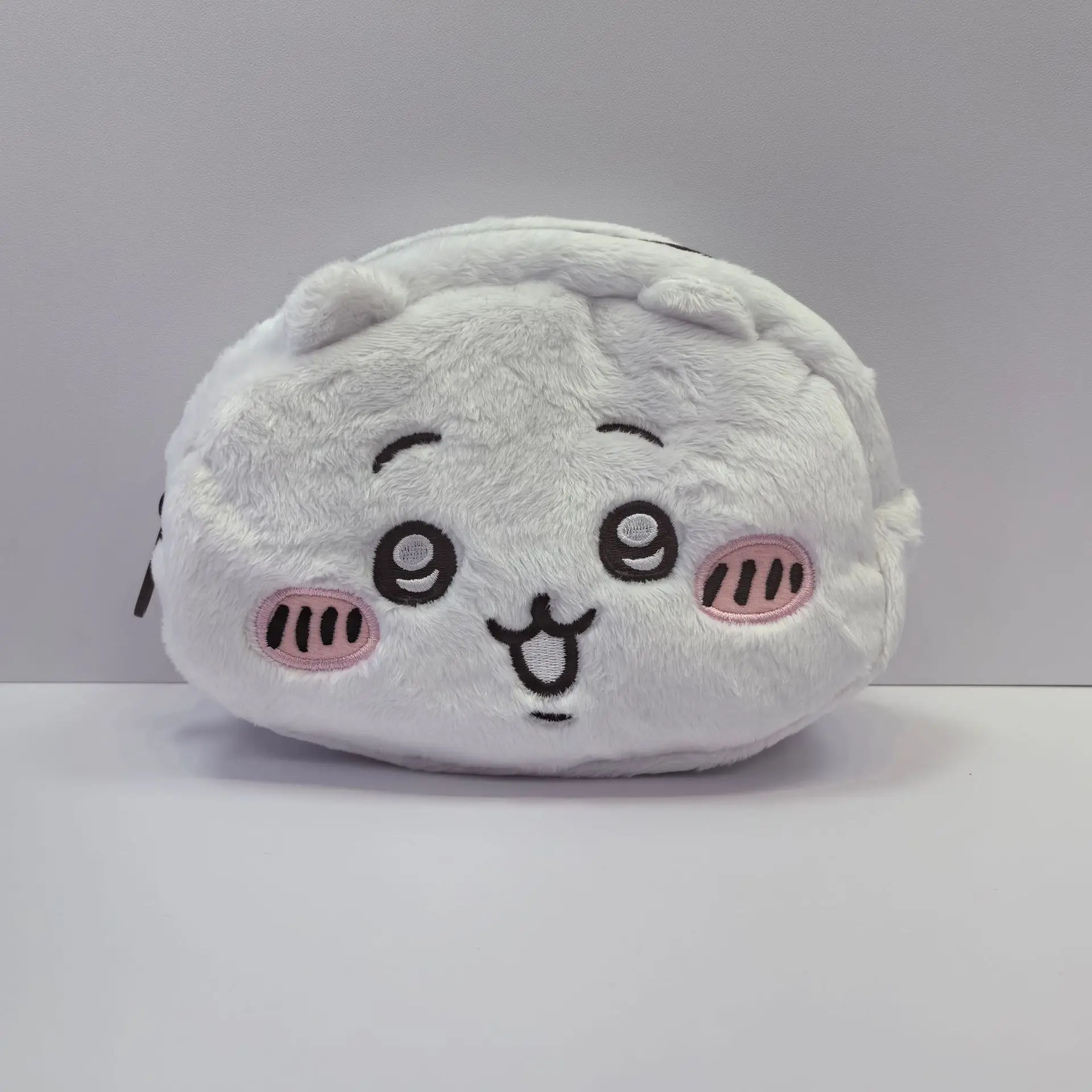 Kawaii Dupla Face Bolsa De Pelúcia, Grande Capacidade Coin Purse, Maquiagem Saco De Armazenamento, Presente Dos Desenhos Animados