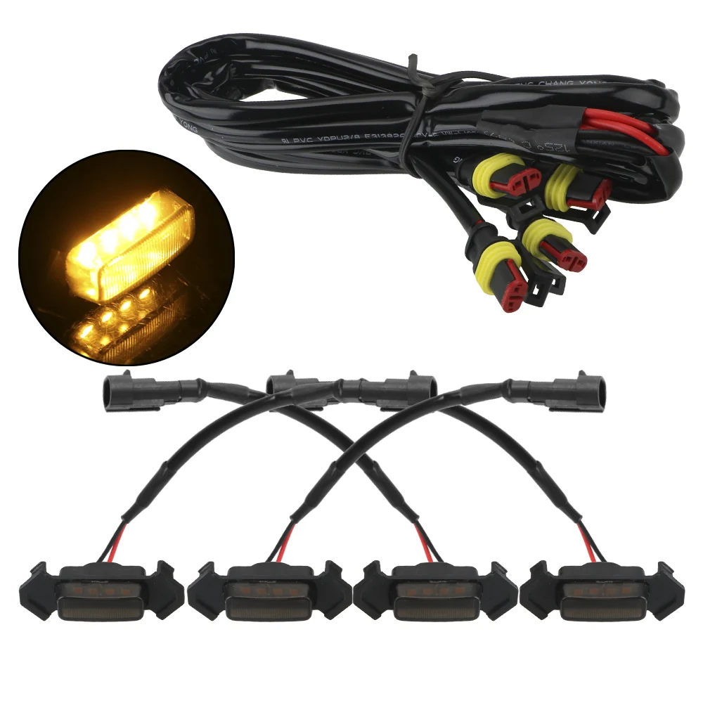 Car Styling Accessories For 2016-2020 Toyota Tacoma 4Pcs/Set Car LED Grille Amber Lights Front Grille Lighting Kit 12V