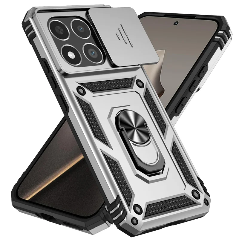 For Xiaomi 15T Case Slide Lens Cover Xiaomi 15T Pro Fundas Coque Shell Military Grade Ring Holder Back Bumper Xiaomi 15T
