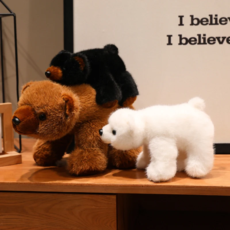ตุ๊กตาหมีขั้วโลกการ์ตูนน่ารัก ขนาด 13-38 ซม. ของเล่นตุ๊กตาหมีสีน้ำตาล หมีดำ ทำมือ ของขวัญสำหรับเด็ก