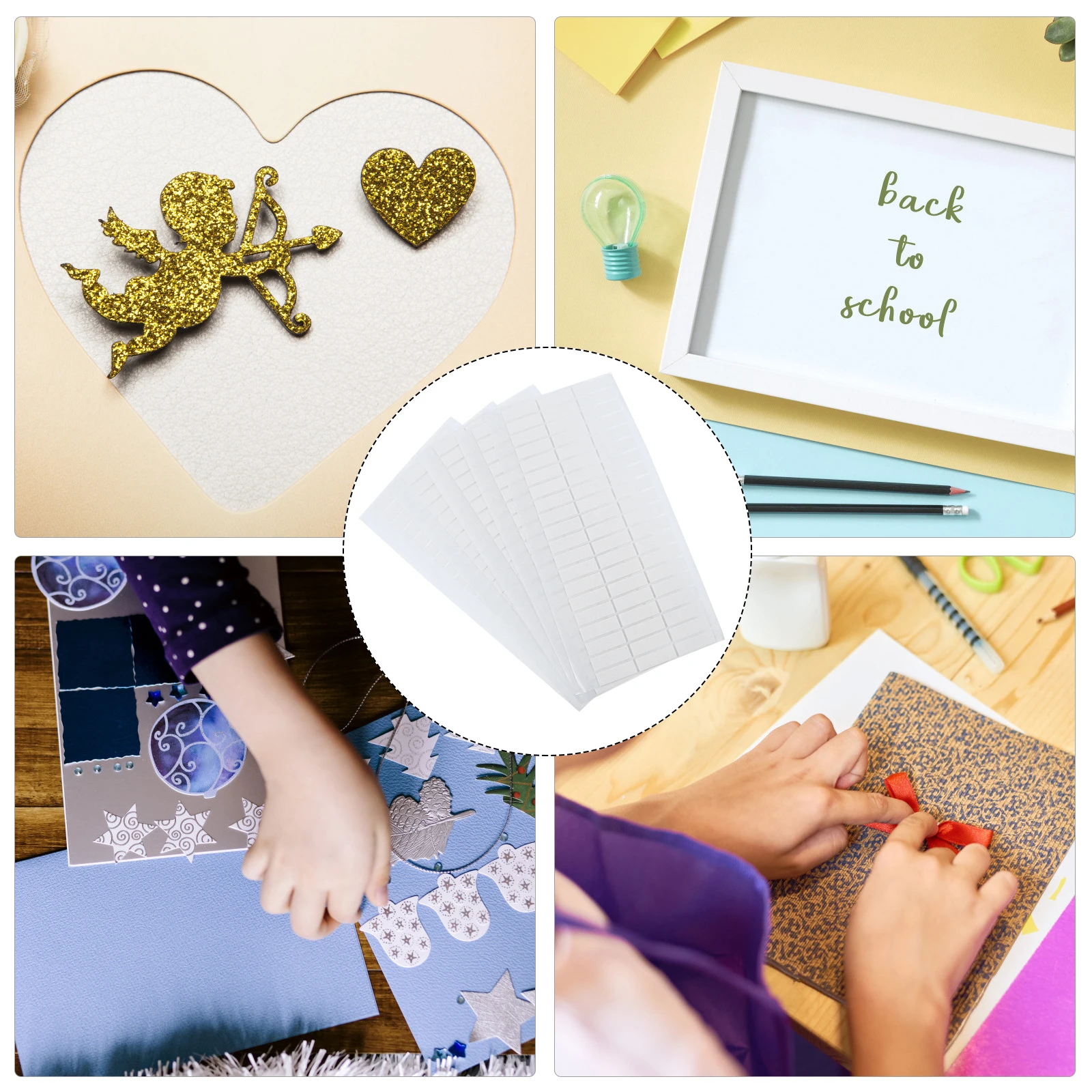 60 قطعة شريط لاصق على الوجهين إيفا شرائط لزجة للديكور الحرفية سلسة قابلة للنزع إزالة نظيفة لتقوم بها بنفسك مشاريع الجدار #6