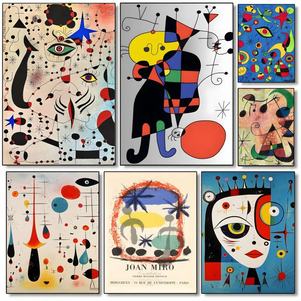 Modernes Surrealismus-Kunstposter von Joan Miro, hochwertige Wandkunst für Zuhause, Schlafzimmer, Wohnzimmer, Flur, perfektes Geschenk