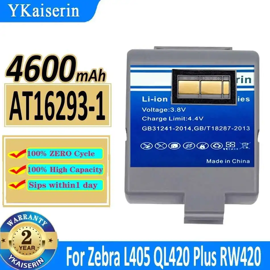 

Аккумулятор принтера для Zebra L405 QL420 Plus RW420 EQ AK17463-005 CT17102-2 4600 мАч AT16293-1 Замена премиум-класса
