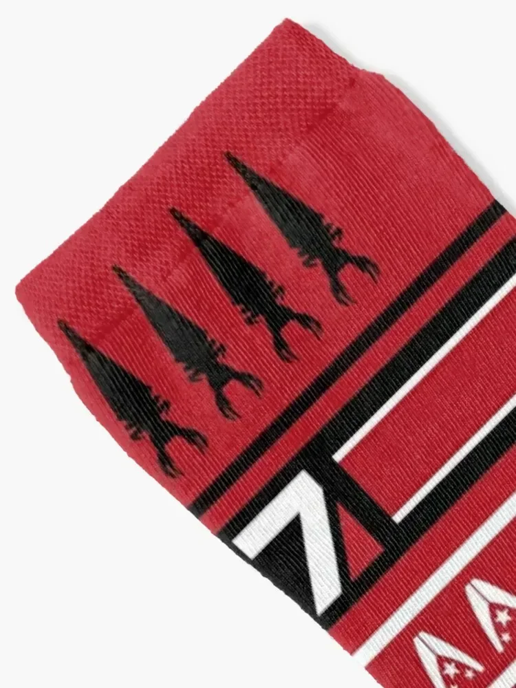 RED Mass Effect N7 Christmas Socks Running retro Non-slip men cotton high quality Boy Socks Women's