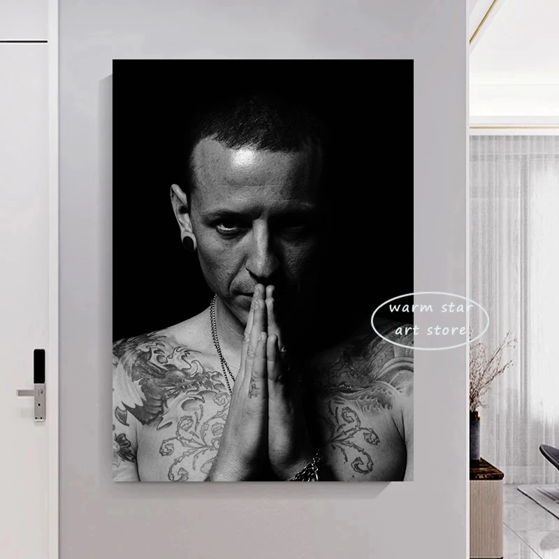 Pop Chester Bennington Music Band Singer Star Canvas Painting Wall Art Picture Painting Poster Prints Room Home Decor Fan Gift