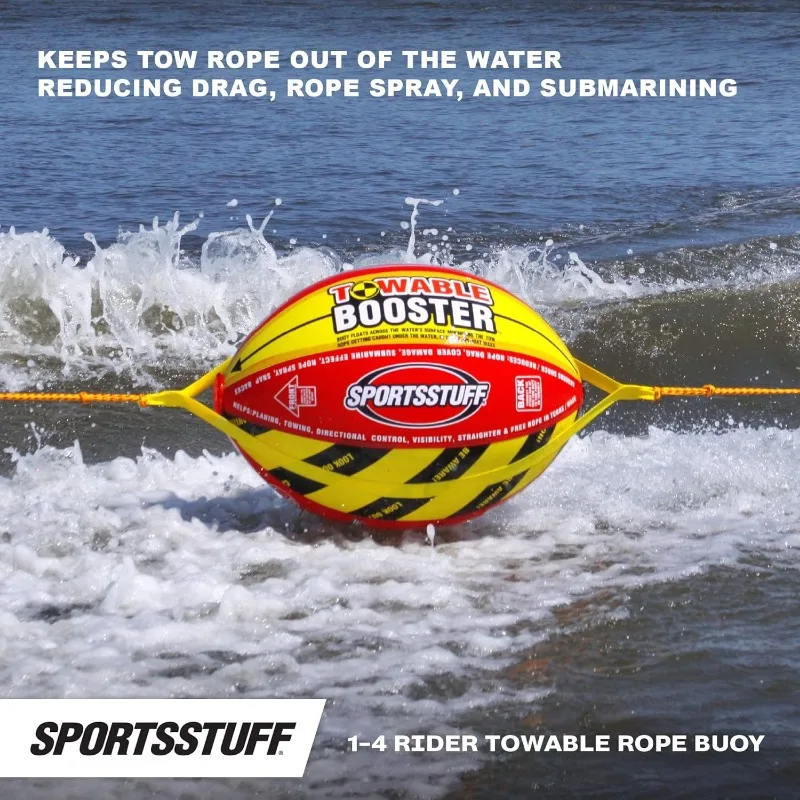 Booster Ball, Towable Tube Rope Performance Ball Dimensions inflated (38in x 28in) deflated (45in x 36in)