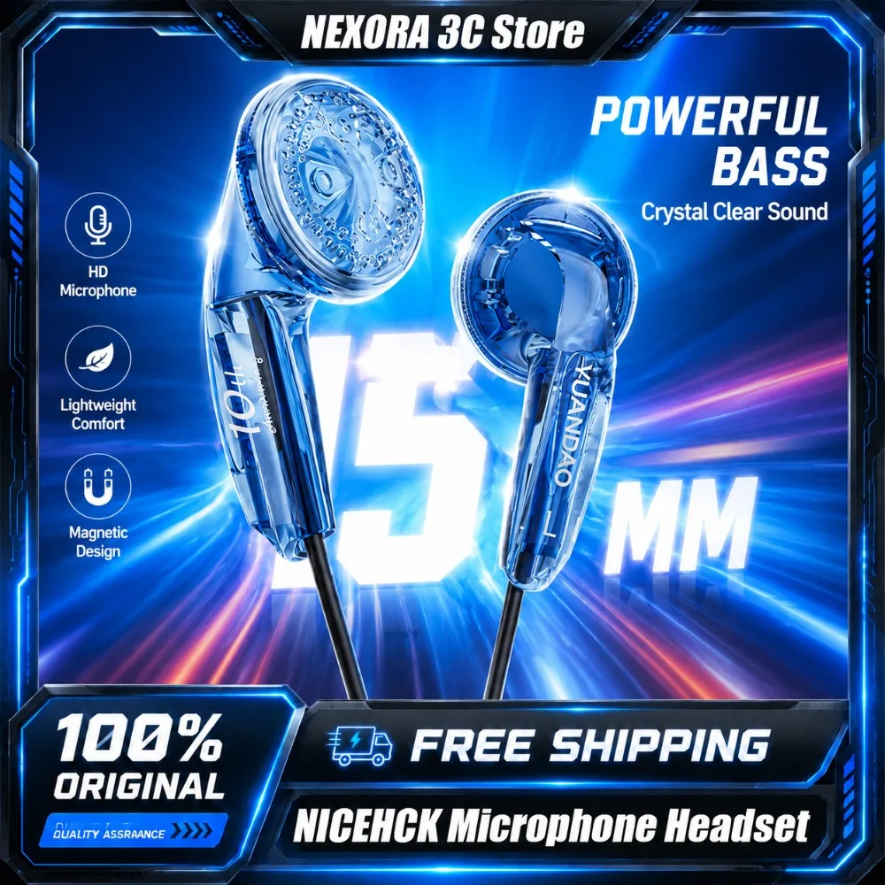 

NICEHCK 10th Anniversary Edition 3.5mm HIFI Earbud 15.4mm Dynamic Driver Unit DJ Bass Earphone Wired HD Microphone Headset