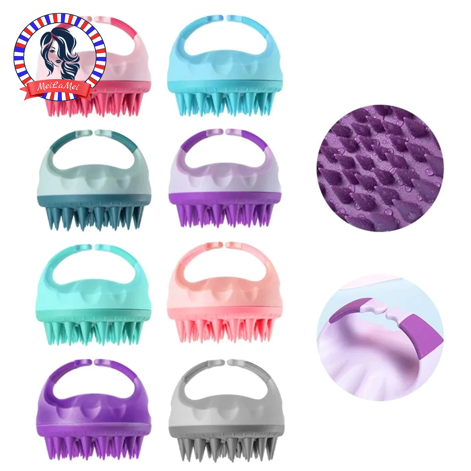 WANMEI Scalp Massage Brush Silicone Soft Skin Friendly Hair Washing Massager Comb SPA Massage Brush Beauty Hair Tool Salon