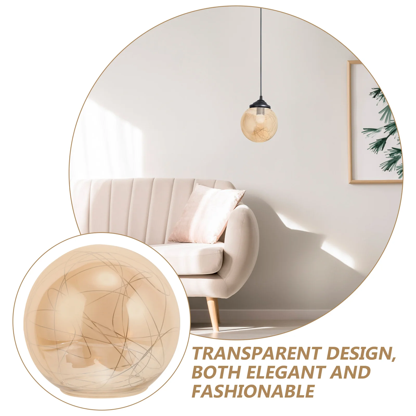 

Aluminum Wire Lampshade Glass Ball Globe Decorative Ceiling Lamp Cover Replacement Lampshade for Pendant Chandelier