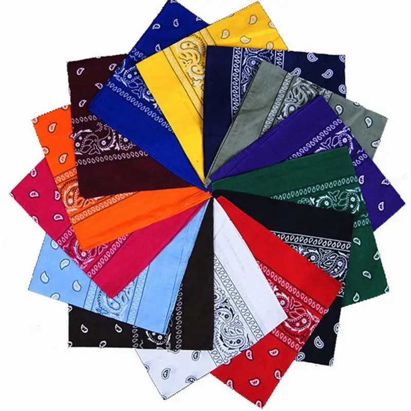 

Unisex Men Women Cotton Bandana Hairband Cowboy Mens Biker Sports Headwear Wrist Hairwrap Double Sided Head Wrap Scarf Headwear