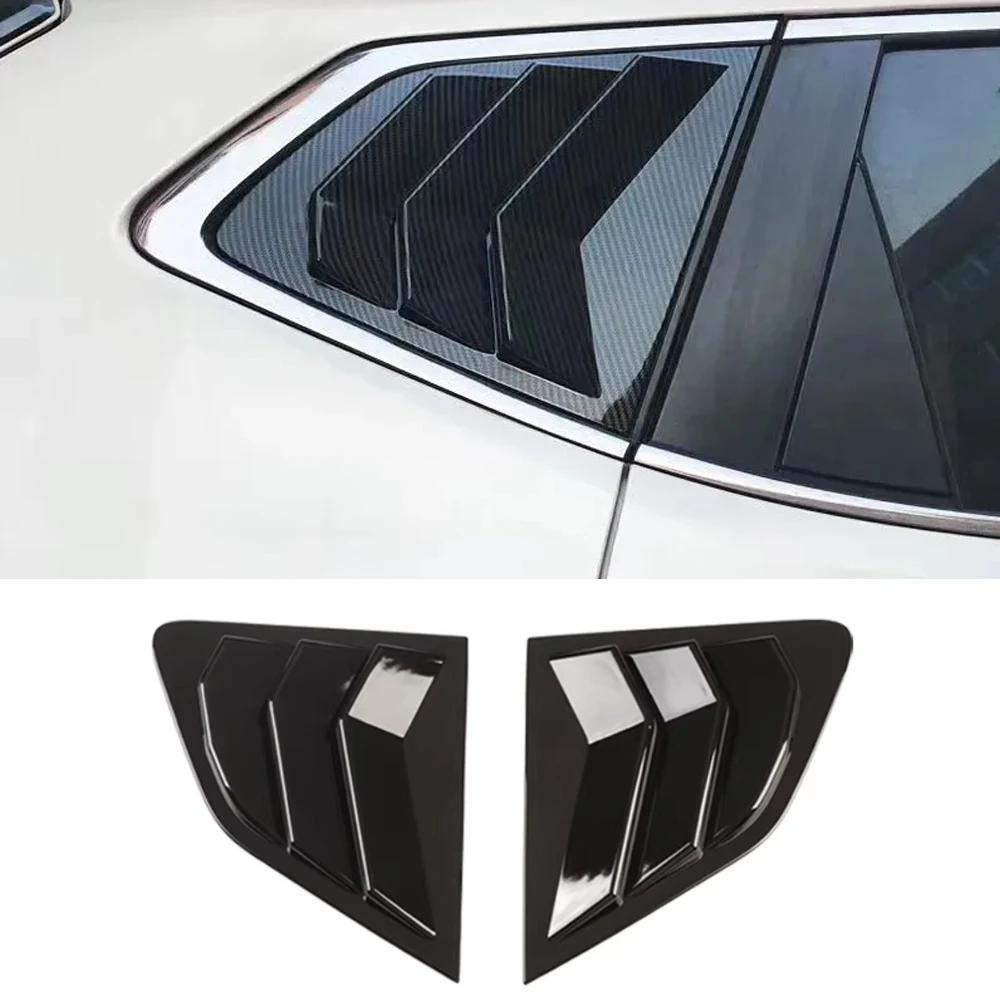 2pcs Car Shutter for Nissan X-Trail T32 Rogue 2014~2021 Rear Side Window ABS Louvers Racing Style Triangular Sticker Accessories