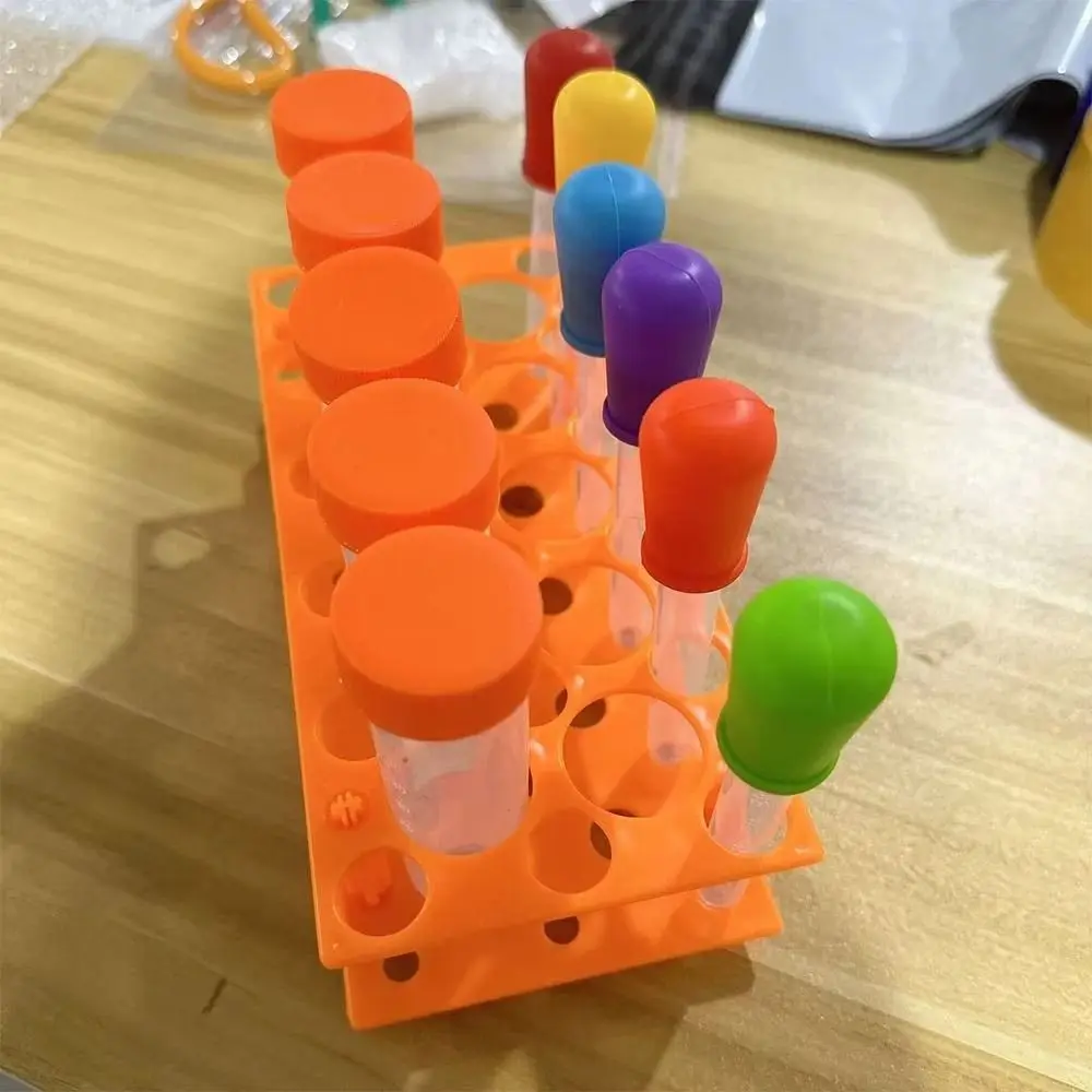 Learning Kids Test Tubes Education Skill Development Plastic Droppers Colorful Centrifuge Tube Holder Science Test Tubes