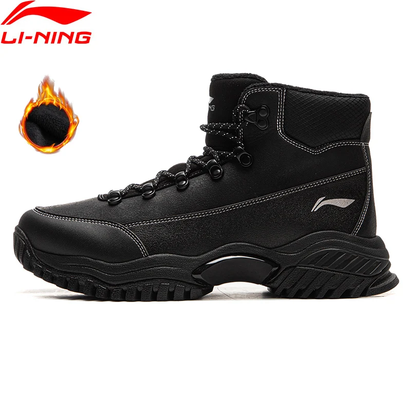 

Li-Ning унисекс LN CONQUEROR LITE Образовая обувь флисовая зимняя теплая повседневная обувь со средним верхом Светоотражающие кроссовки с подкладкой AGCV393