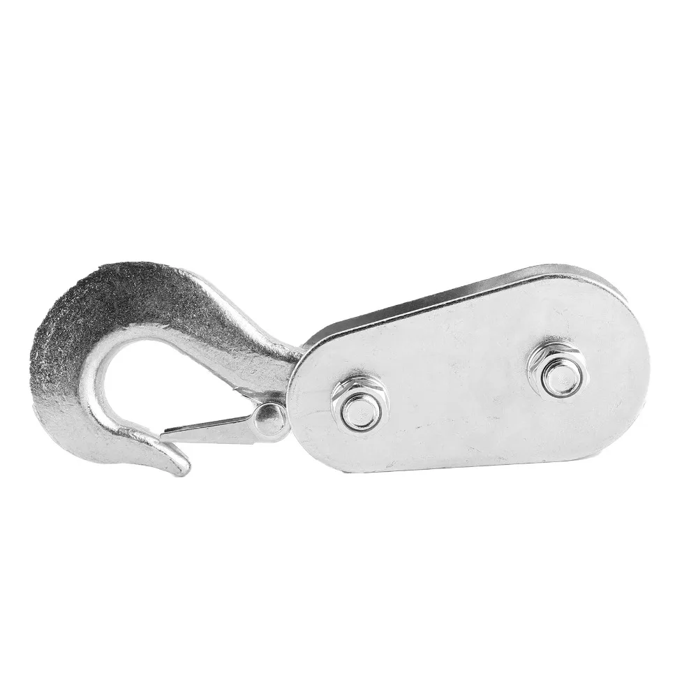 Durable 2 Ton Capacity Snatch Block Metal Lifting Block Hoist Wire Rope Lifting Pulley For Quad Bike