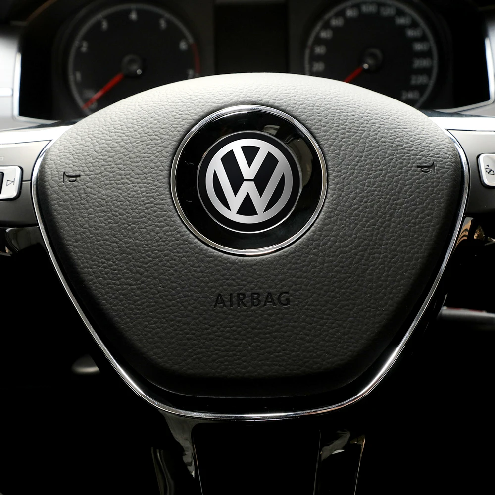 45MM 50MM Car Steering Wheel Sticker Decoration Cover For Volkswagen VW R GTI ABT Golf Polo Tiguan Passat Touran Sharan 4 Motion