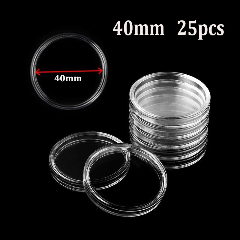 21/23/25/30/32/38/40/45mm Coinning Kapseln Lagerung Box durchsichtige Kunststoff Coinning Fällen Halter Schutz Coinning Kapseln Lagerung