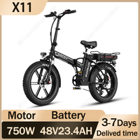 KOOLUX X11 Folding Electric Bike 750W Motor 48V23.4AH Dual Lithium Battery Adult Electric Bicycle 20 Inch Tire Disc brake E-bike