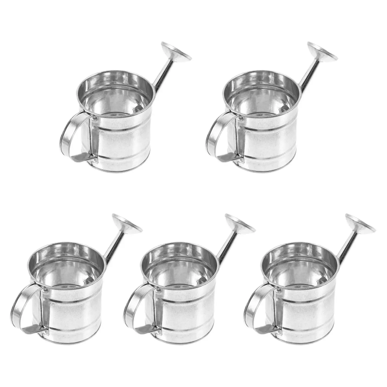 5 Pieces Mini Watering Cans Watering Pots Decorative Indoor Outdoor Metal Buckets for Courtyard Children Day Gift Houseplant