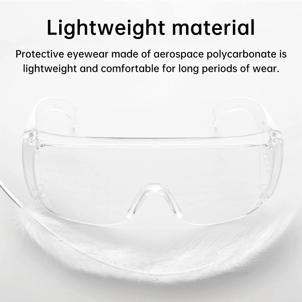 1pcs Safety Work Protective Glasses PC Material Transparent Windproof Sandproof and Impact-proof Labor Protection Glasses