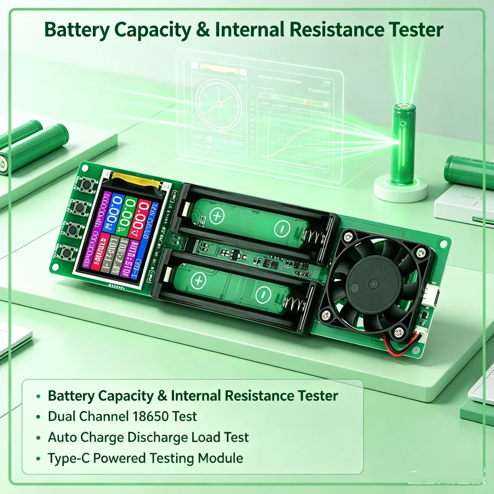 Chinese/English version Digital Display Battery Capacity Internal Resistance Tester 18650 Battery Power Detector Module Test
