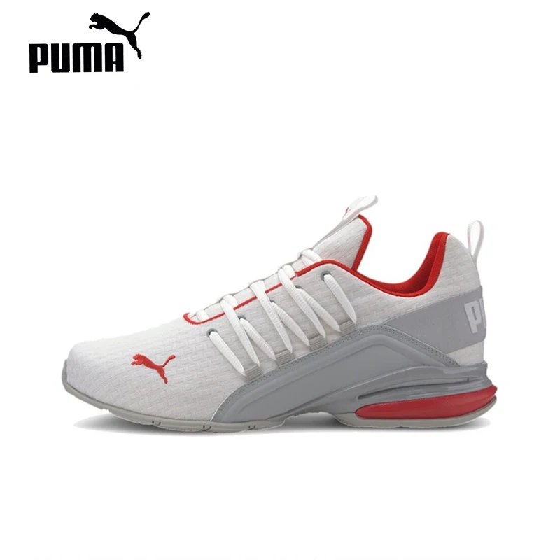 Scarpe da corsa da uomo originali Puma Axelion Block Low Top White Red Splice Sneakers 193148-02