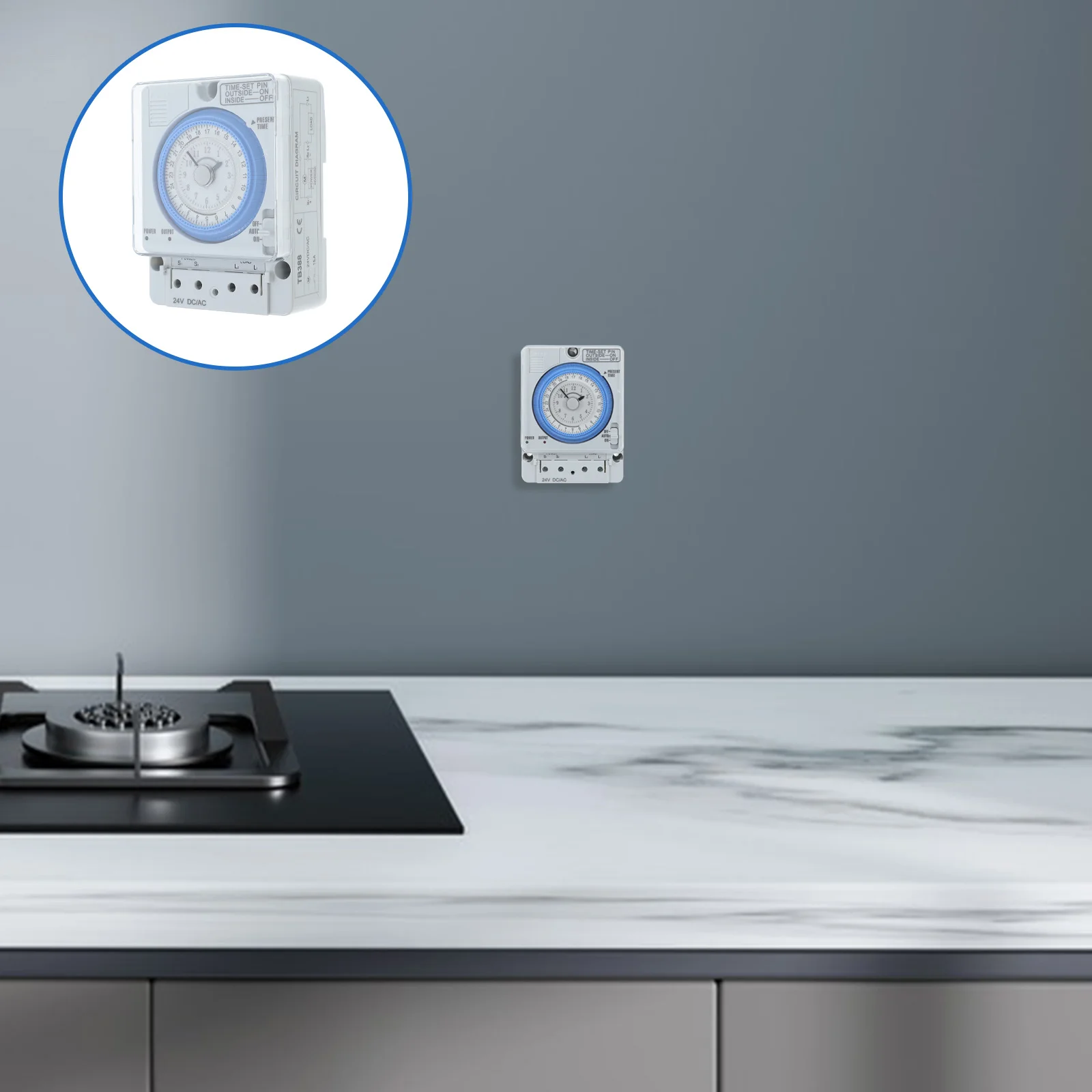 

Mechanical Timer 24Vac/Dc White Compact Analog Countdown Timer For Kitchen Baking Cooking Eggs Pancakes Cakes Home Use