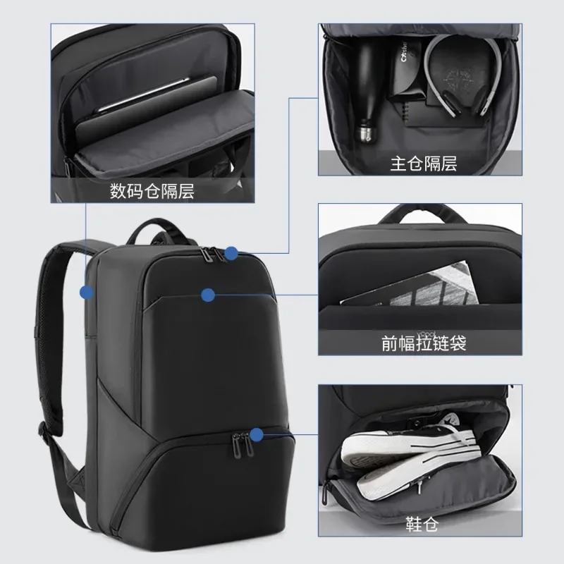 backpack, men's backpack, shoe compartment usb independent computer compartment casual bag