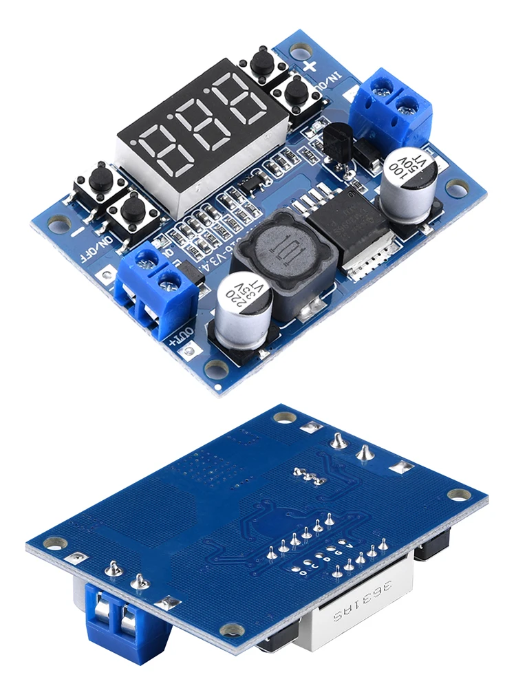 DC Adjustable Step-Down Power Supply Module LM2596 Voltage Regulator With LED Voltmeter Display DC7~36V to DC0.5V~35V