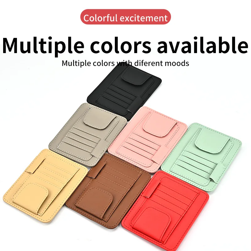 Car Sun Visor Organizer Multi-Pocket Business Card Storage Management Sunglasses Holder Visor Accessories Auto Interior