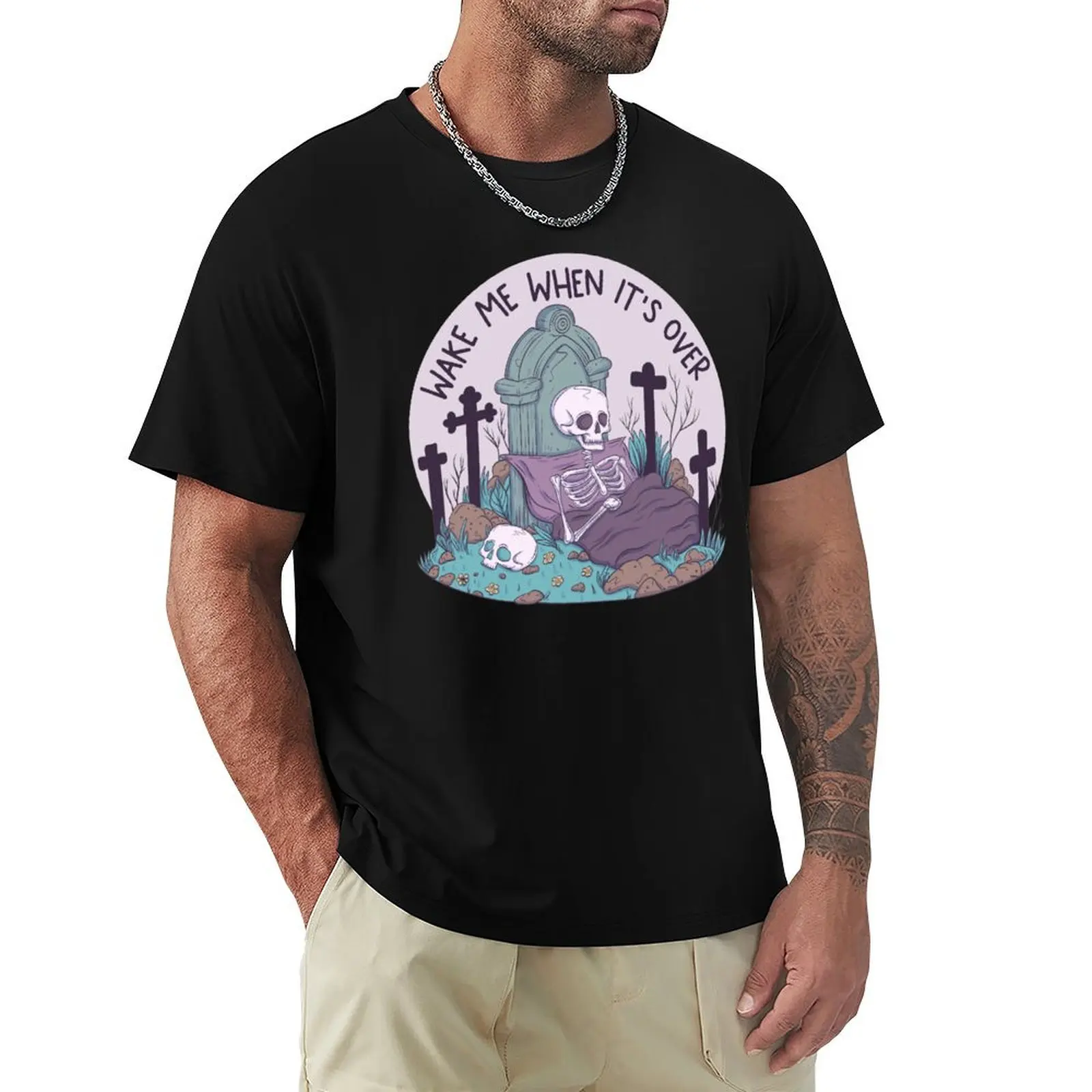Wake me when it’s over - skeleton T-Shirt Holiday Vacation Tee Shirt