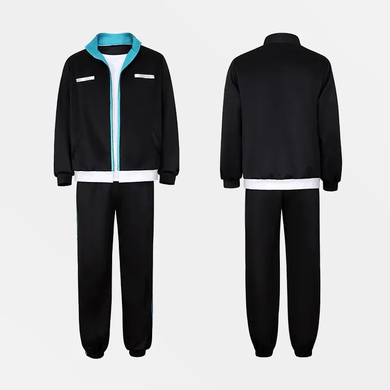 Disfraz de Cosplay de Anime Blue Lock Temporada 2 Sae Rin Itoshi, Sudadera con capucha negra, conjunto de abrigo deportivo para hombre adulto, traje de fiesta de Halloween