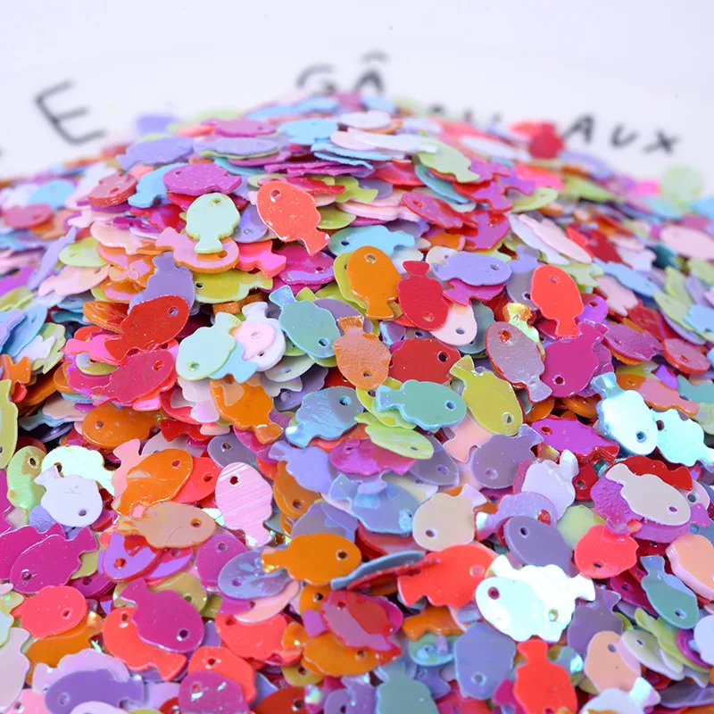 500g/sac Paillettes de poisson irisées 5x8mm - Flocons scintillants pour remplissages de slime, créations en résine et nail art, embellissements DIY étincelants