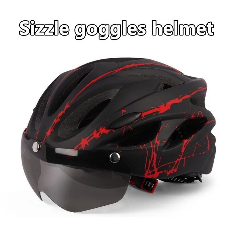 

Unisex Adult Ultralight Bicycle Cycling Helmet With Goggles For Outdoor Sports Riding Helmet