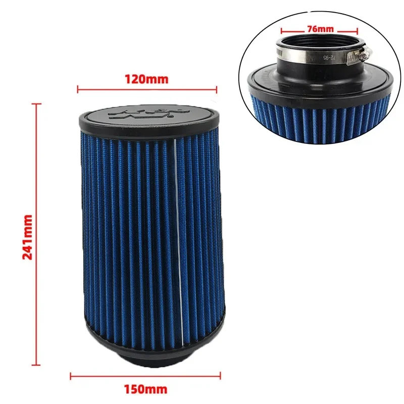 Filtro de aire de entrada de alto flujo Universal con cabeza de seta para coche 102mm 89mm 76mm 3 3,5 4 pulgadas filtros de aire cónicos cónicos