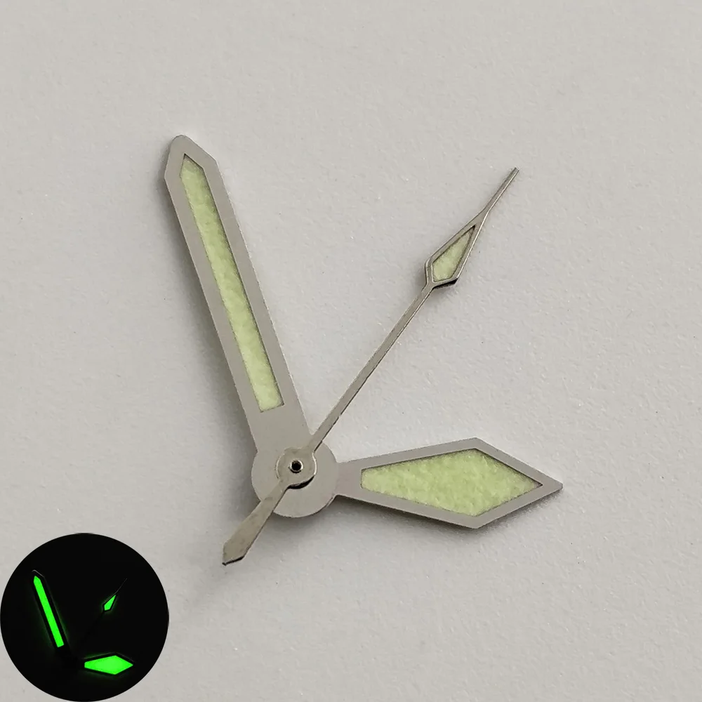 NH35 عقارب فضية مؤشر مضيء أخضر مناسب لملحقات صيانة ساعة الحركة الأوتوماتيكية NH35nh36