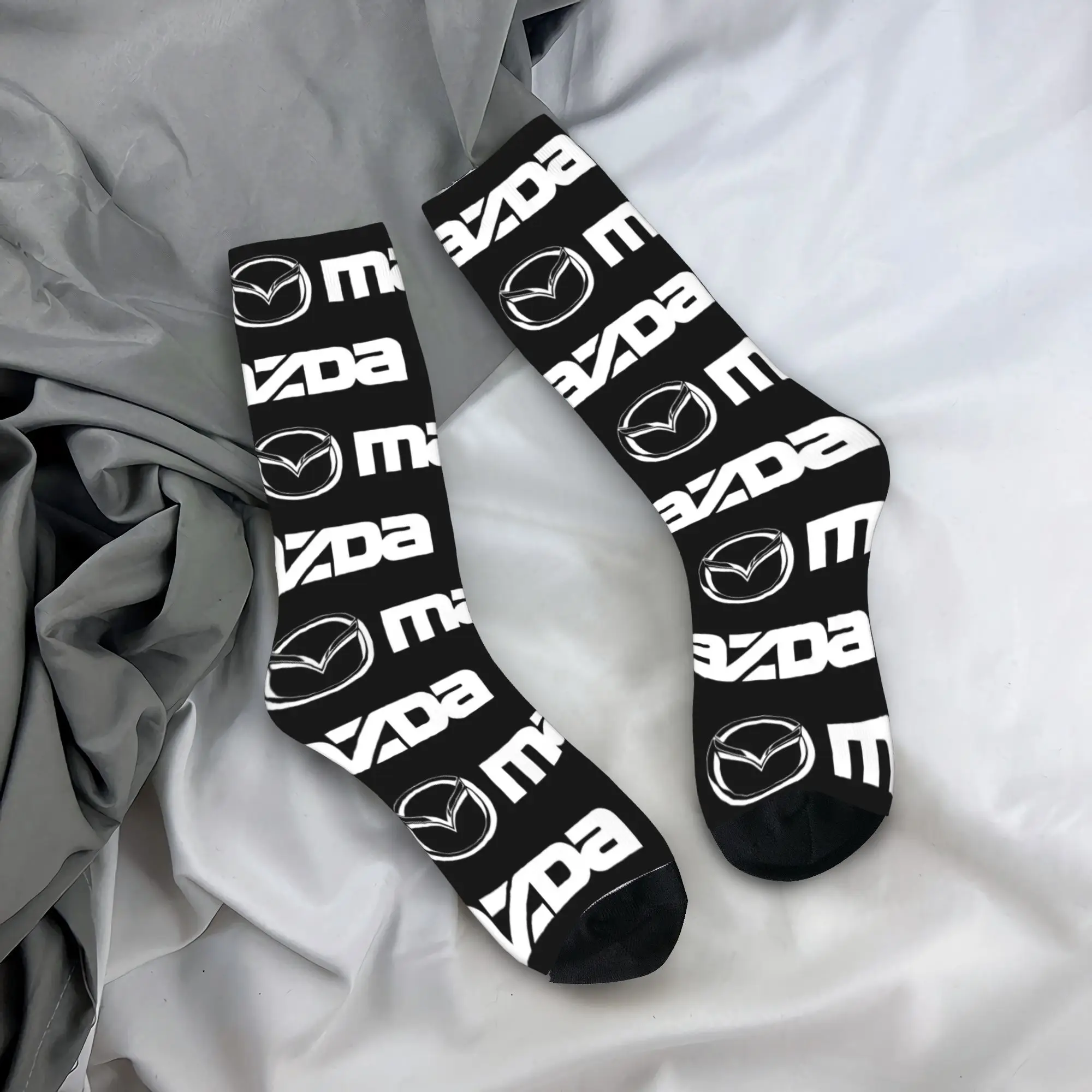 أزياء مخصصة M-Mazdas شعار الجوارب الكلاسيكية الرجال النساء الدافئة 3D المطبوعة كرة القدم الجوارب الرياضية