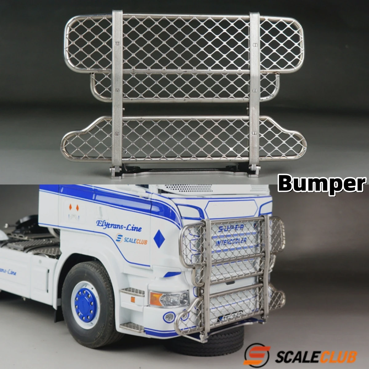 Metalen Voorbumper Bescherming Simulatie voor 1/14 Tamiya RC SCANIA 770 S R620 470 Truck Trailer Kipper DIY Onderdelen