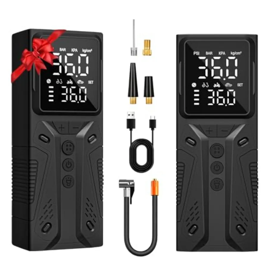 

Tire Inflator Portable Air Compressor High-Speed 150PSI Cordless Air Pump for Car Tires with Powerful Battery Auto Shut-Off - P