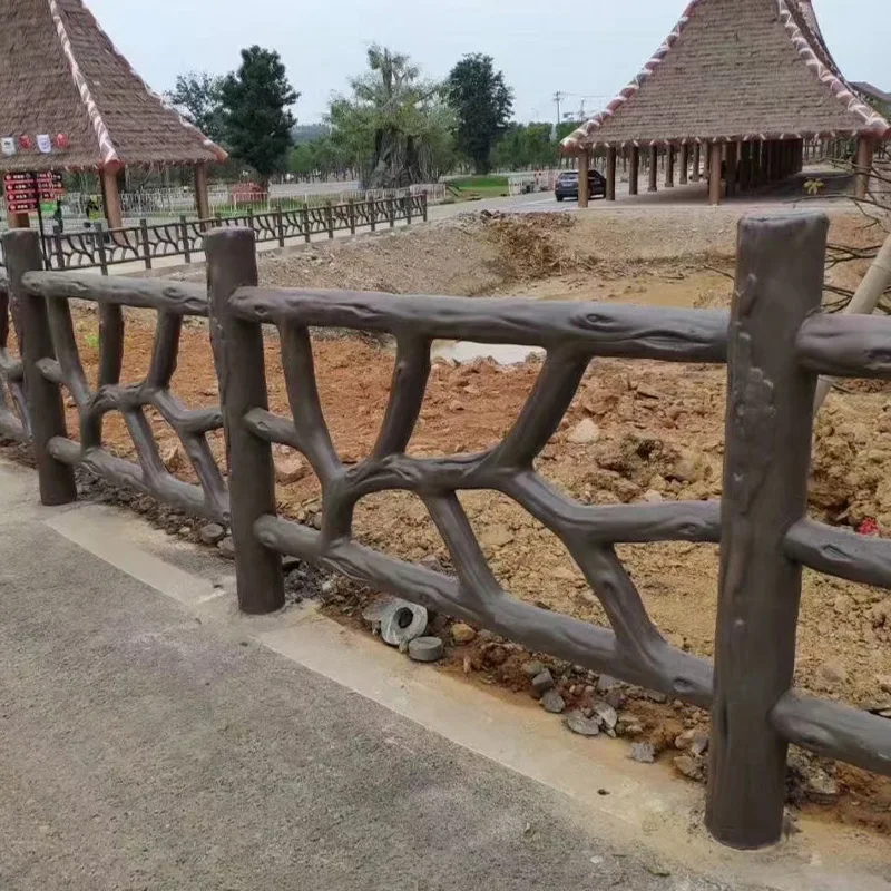 Cement imitation rattan fence mold garden landscape prefabricated abrasive concrete railing imitation wood grain imitation bark