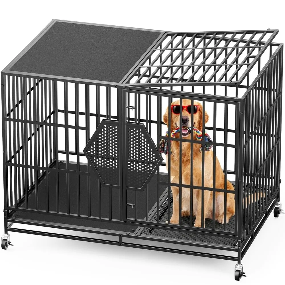 48'' Heavy Duty Dog Crates for Large Dogs Dog Kennel Indoor