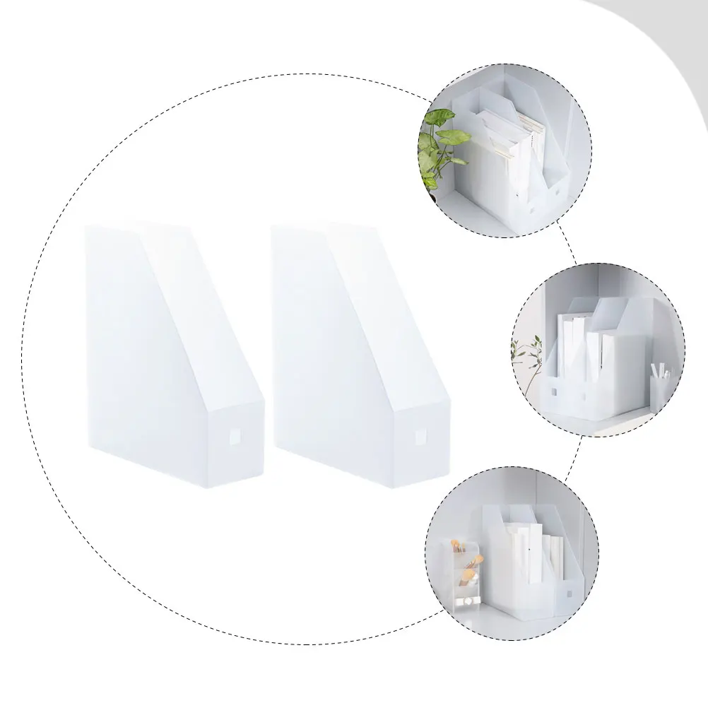 2 Pcs 문서 정보 선반 종이 랙 주최자 데스크 파일 스토리지 선반 컨테이너 주최자 및 플라스틱 사무실