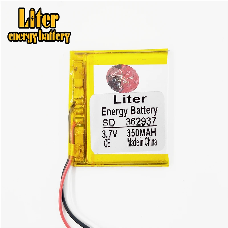 3 line 3.7V 350mAh 362937 Lithium Polymer LiPo Rechargeable Battery cells For Mp3 MP4 MP5 GPS