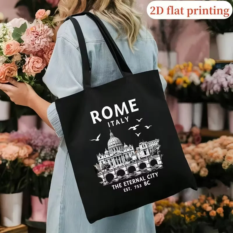 Vintage Rome Italy Canvas Tote - Vintage Fashion Rome ulasan dan harga