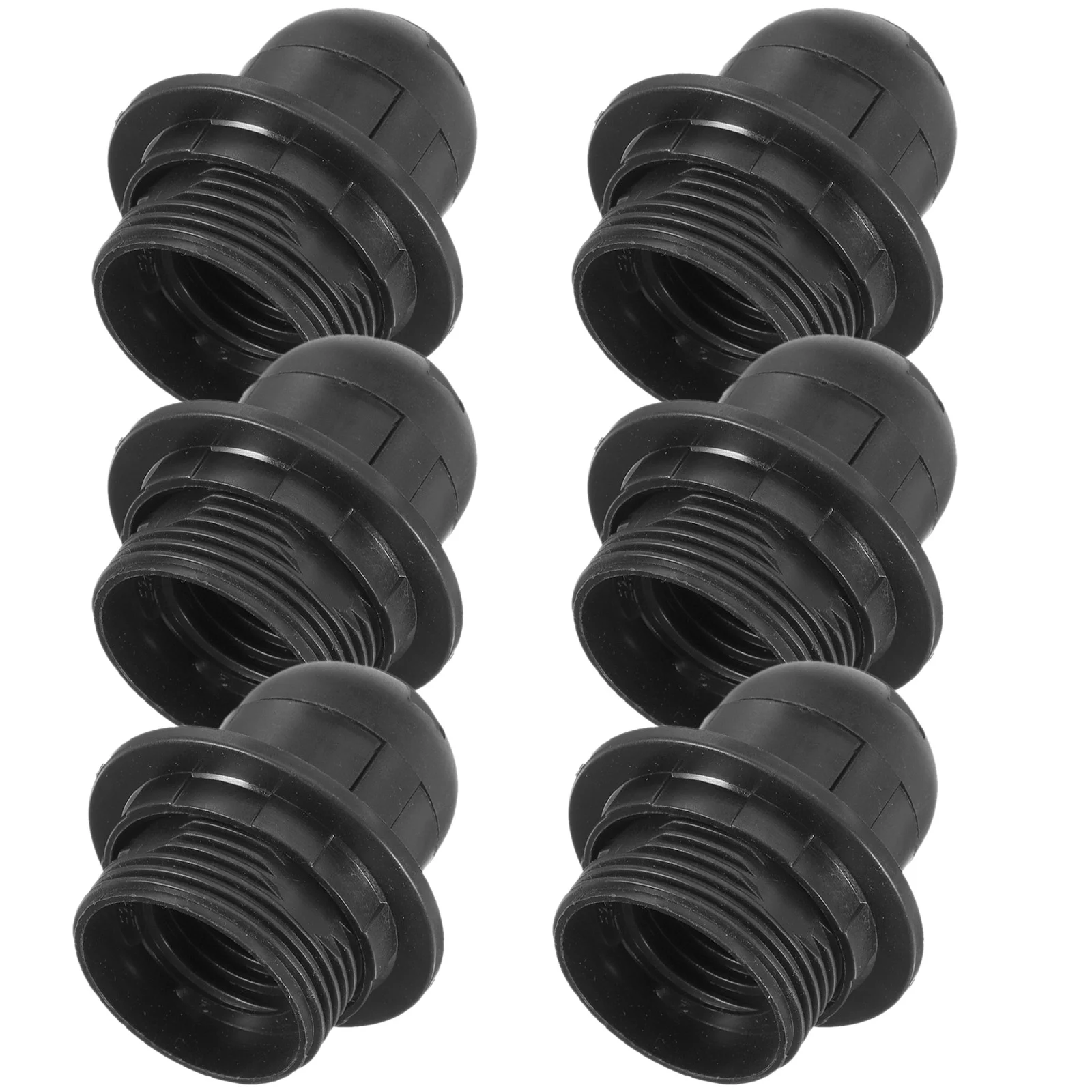 

6 Pcs E27 Light Bulb Socket Chandelier Bulbs Lamp Holders for Table Lamps Black Plastic