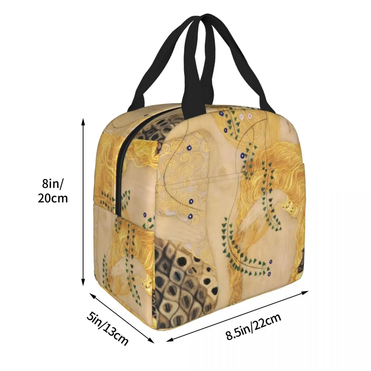 ثعبان الماء أنا بقلم غوستاف كليمت آرت نوفو رمزية معزول حقيبة الغداء مانعة للتسرب وجبة الحاويات حقيبة حرارية حمل علب الاغذية