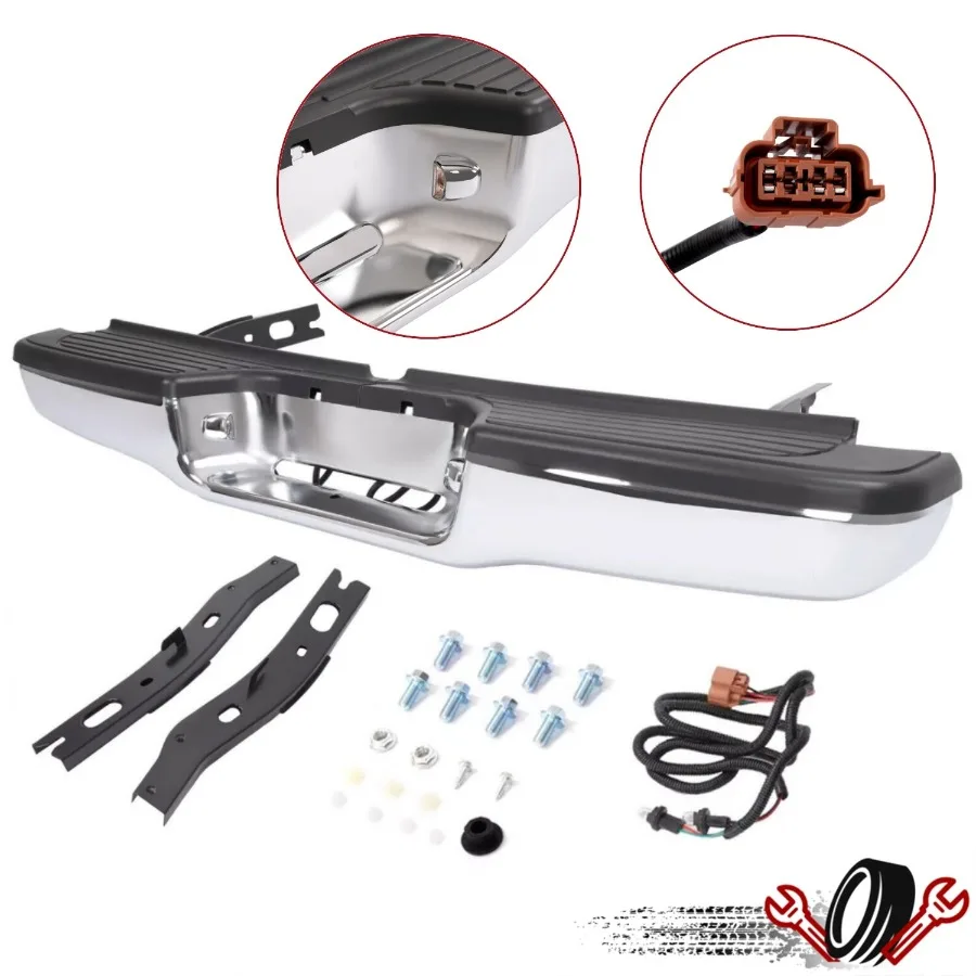 

For Tacoma 1995-2004 Complete Chrome Rear Steel Step Bumper Assembly
