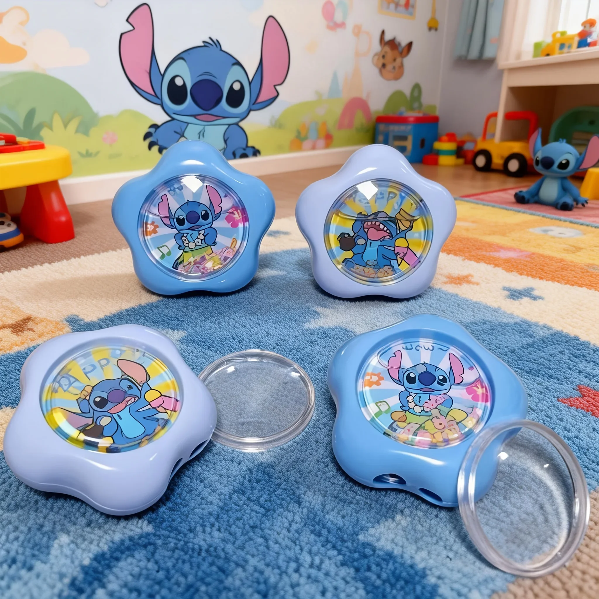Random 1pc Stitch Pencil Sharpener, Plastic Material, Double Holes Design, Easy to Use. Cute Cartoon Shape, Compact & Durable